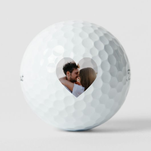 Customizable Heart-Shaped Photo Template Gift Golfball (Vorderseite)