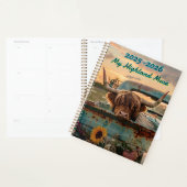 Customizable Highland Rustic Highland Cow Calendar Planer (Anzeige)