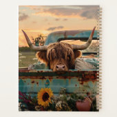 Customizable Highland Rustic Highland Cow Calendar Planer (Rückseite)