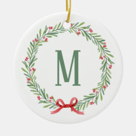 Customizable Holiday Letter and Gift Stickers Keramik Ornament