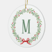 Customizable Holiday Letter and Gift Stickers Keramik Ornament (Links)
