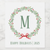 Customizable Holiday Letter and Gift Stickers  Weinetikett (Einzelnes Label)