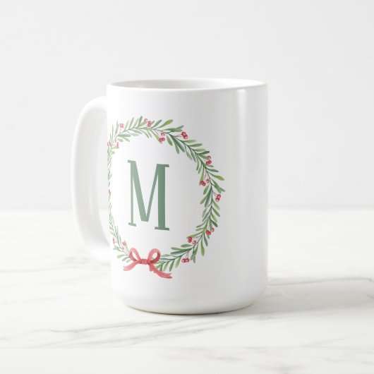 Customizable Holiday Letter Coffee Mug Kaffeetasse (Vorderseite Links)