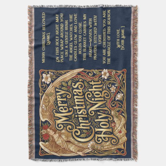 Customizable Holy Night Angel Blessing  Decke (Vorderseite Vertikal)