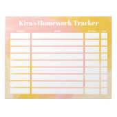 Customizable Homework Tracker Notepad Notizblock (Vorderseite)