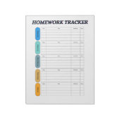 Customizable Homework Tracker Notizblock (Rotiert)