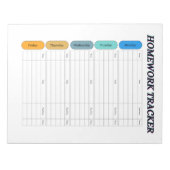 Customizable Homework Tracker Notizblock (Vorderseite)