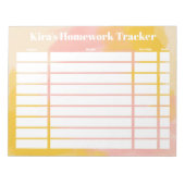 Customizable Homework Tracker Notizblock (Vorderseite)