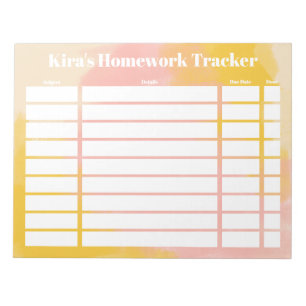 Customizable Homework Tracker Notizblock