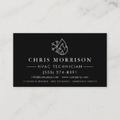 Customizable HVAC Black Steel Logo Metallic Visitenkarte (Vorderseite)