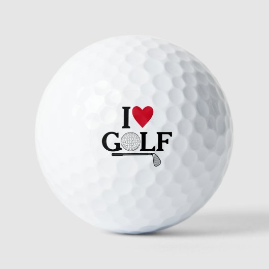 Customizable I love Golf Balls Golfball (Vorderseite)