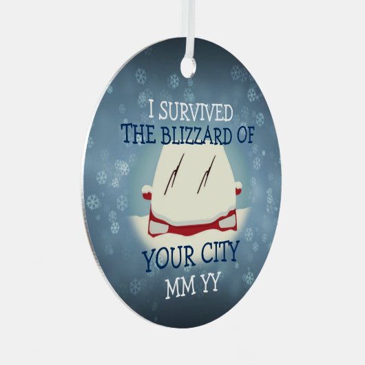 Customizable I survived the blizzard car Ornament Aus Metall (Vorderseite Rechts)