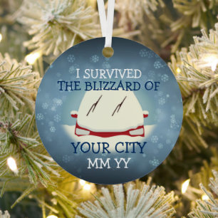Customizable I survived the blizzard car Ornament Aus Metall