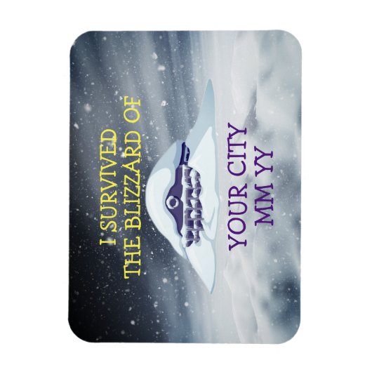 Customizable I survived the blizzard Magnet (Vertikal)