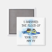 Customizable I überlebte the flood lightning bolt Magnet (Vorderseite/Rückseite)