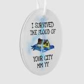 Customizable I überlebte the flood lightning bolt Ornament (Vorderseite)