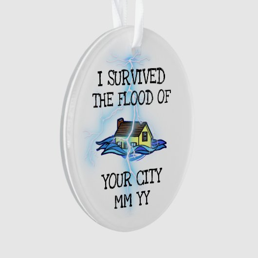 Customizable I überlebte the flood lightning bolt Ornament (Vorderseite)