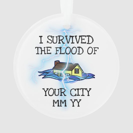 Customizable I überlebte the flood lightning bolt Ornament (Rückseite)