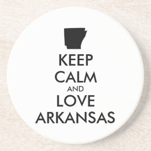 Customizable KEEP CALM and LOVE ARKANSAS Sandstein Untersetzer