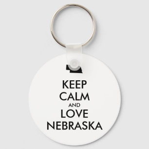 Customizable KEEP CALM and LOVE NEBRASKA Schlüsselanhänger