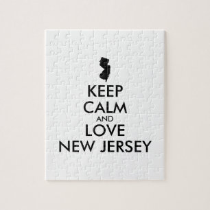 Customizable KEEP CALM and LOVE NEW JERSEY Puzzle
