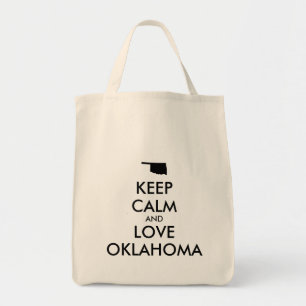 Customizable KEEP CALM and LOVE OKLAHOMA Tragetasche