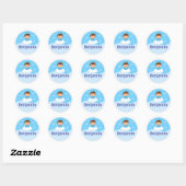 Customizable Kids Name Sticker Cloud & Sky Design (Blatt)