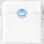 Customizable Kids Name Sticker Cloud & Sky Design (Tasche)
