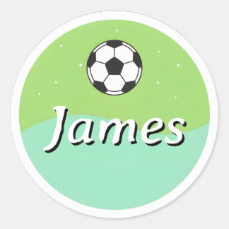 Customizable Kids Name Sticker– Soccer Ball Design Runder Aufkleber