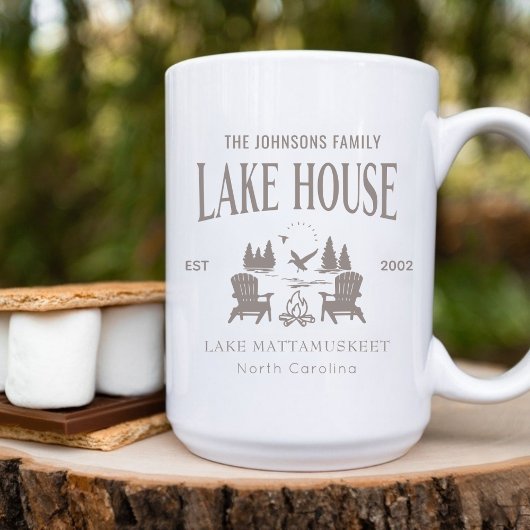 Customizable Lake House House Warming Gift 15oz Kaffeetasse