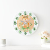 Customizable Leaf Baby Fox Nursery Clock Large Große Wanduhr (Zuhause)