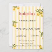Customizable Lemonade 3rd Birthday Invitation - Is Einladung (Vorderseite)