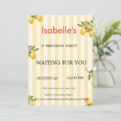 Customizable Lemonade 3rd Birthday Invitation - Is Einladung (Stehend Vorderseite)
