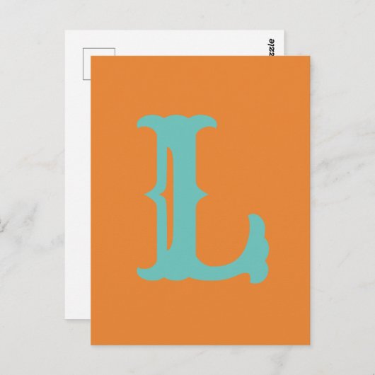 Customizable letters and colors! L Postcard Postkarte (Vorne/Hinten)