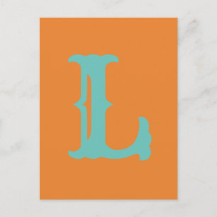 Customizable letters and colors! L Postcard Postkarte