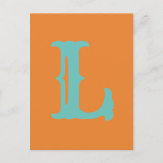 Customizable letters and colors! L Postcard Postkarte