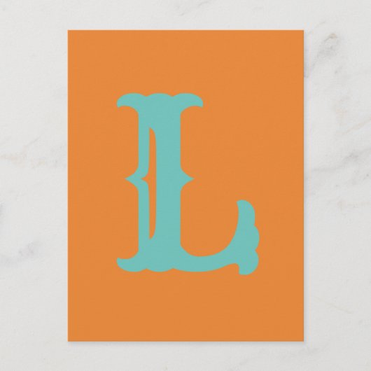 Customizable letters and colors! L Postcard Postkarte (Vorderseite)