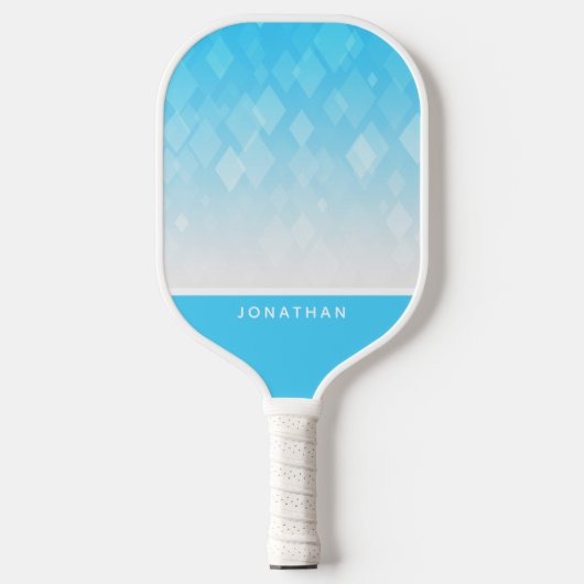 Customizable Light Blue Diamond Pattern Pickleball Pickleball Schläger (Vorderseite)