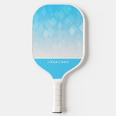 Customizable Light Blue Diamond Pattern Pickleball Schläger (Rückseite)