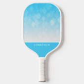 Customizable Light Blue Diamond Pattern Pickleball Schläger (Vorderseite)