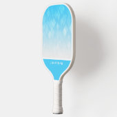 Customizable Light Blue Diamond Pattern Pickleball Schläger (Links)