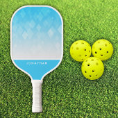 Customizable Light Blue Diamond Pattern Pickleball Schläger