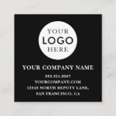 Customizable Logo Professional QR Code Black Quadratische Visitenkarte (Vorderseite)