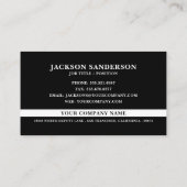 Customizable Logo Professional Simple Black Visitenkarte (Rückseite)