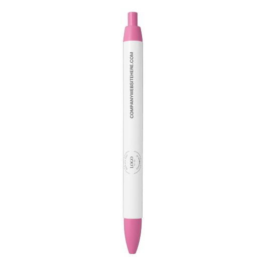 Customizable logo website simple business Pink Kugelschreiber (Vorderseite Vertikal)