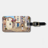 Customizable Luggage Tag with a Cityscape Gepäckanhänger (Vorderseite horizontal)