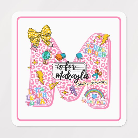 Customizable “M is for” Alphabet Art – Inspiration Etiketten (Design 1)