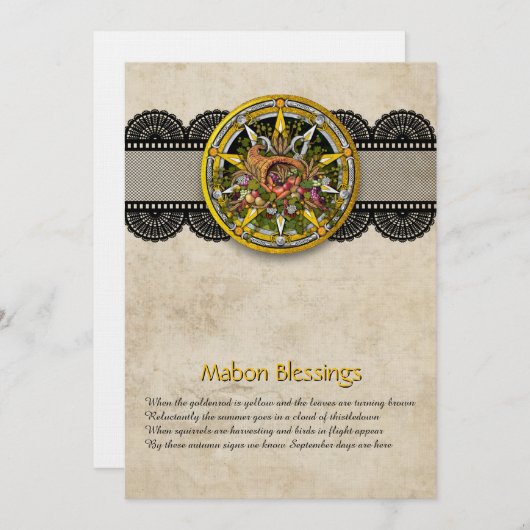 Customizable Mabon Autumn Equinox Greeting Card Dankeskarte (Vorne/Hinten)