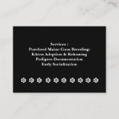 Customizable Maine Coon Cattery Business Card Visitenkarte (Rückseite)