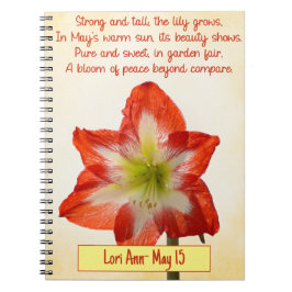 Customizable May Birth Blume Notebook - Lily Notizblock
